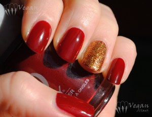 busstop_glitter Orly Bus Stop Crimson with Nicole by OPI Glitter in my Stocking