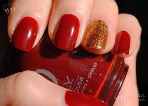 busstop_glitter2 Orly Bus Stop Crimson with Nicole by OPI Glitter in my Stocking