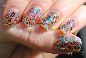 OPI Rainbow Connection, Soulstice LA, Essence Circus Confetti, NYX Girls Carnival, Wet n Wild Party of 5 Glitters