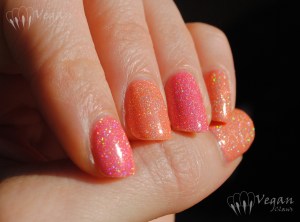 Kleancolor Holo Pink and Holo Orange over Milani Retro