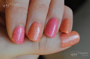 Kleancolor Holo Pink and Holo Orange over Milani Retro
