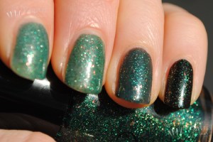 toxiclayering Cult Nails Toxic Seaweed layered over Mazo, Baker, Tulum, Swanbourne