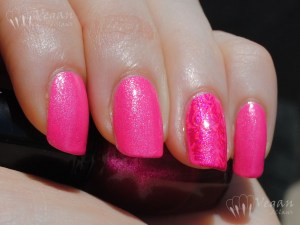 Kleancolor Pink Lady, stamped on ring finger with Kleancolor Neon Fuchsia and Kleancolor Metallic Pink