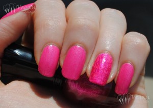 Kleancolor Pink Lady, stamped on ring finger with Kleancolor Neon Fuchsia and Kleancolor Metallic Pink