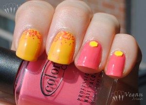 Color Club Frills, Cult Nails Feel Me Up, and loose glitter