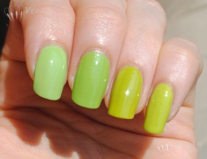 Orly Green Apple, Misa Good to be Green, OPI Who the Shrek are You, Zoya Mitzi