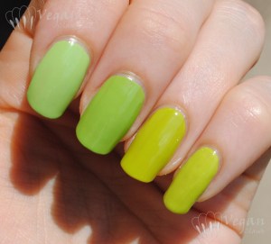 Orly Green Apple, Misa Good to be Green, OPI Who the Shrek are You, Zoya Mitzi