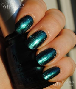 China Glaze Deviantly Daring over black