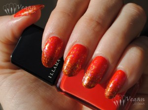 Illamasqua Whack with Nubar Orange Glitter and Fingerpaints Twisted