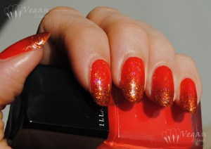 Illamasqua Whack with Nubar Orange Glitter and Fingerpaints Twisted