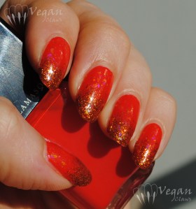 Illamasqua Whack with Nubar Orange Glitter and Fingerpaints Twisted