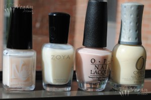No Miss Casselberry Cream, Zoya Lucy, OPI Barre My Soul, Orly My Beau