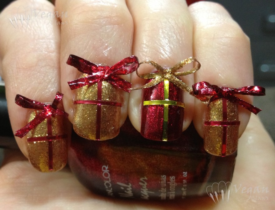 OPI Goldeneye and Kleancolor Metallic Red