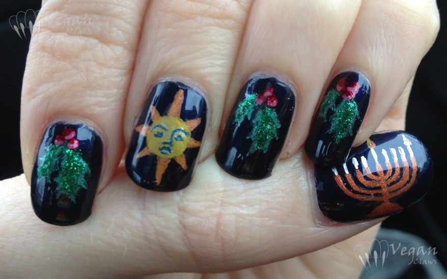 Saturnalia and Hanukkah decorations mani