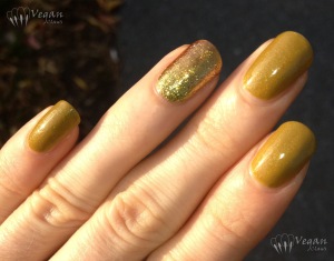 China Glaze Trendsetter with lime/gold foily accent