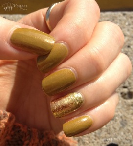 China Glaze Trendsetter with lime/gold foily accent 