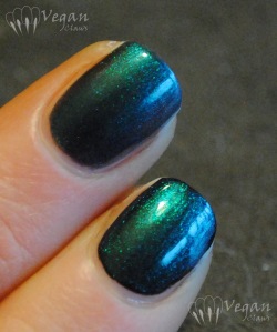 Authority Cosmetics Emerald Sky alone and over black