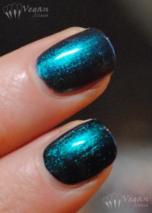 Authority Cosmetics Emerald Sky alone and over black