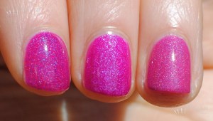 Left to right: Black Cat Lacquer He Loves Me Not, FingerPaints Gorgeous Graffiti, Glam Polish Beauty School Dropout